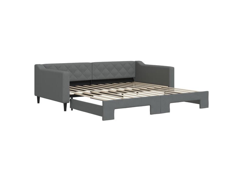  Lit simple- lit adulte -  lit de jour avec gigogne sans matelas gris foncé 100x200 cm  - Conforama A