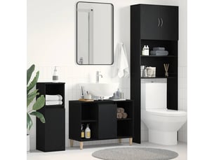 Meuble sous-évier, meuble de rangement chêne noir 80x33x60 cm bois d'ingénierie