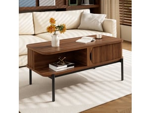 Table basse rectangulaire coloris bois foncé HAUSS SPOLE  - 45 cmx100 cm