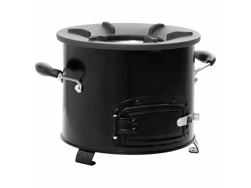  Poêle à bois de camping noir 36x26x22,5 cm métal  - Conforama A