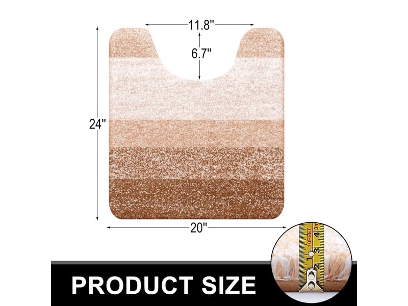  Tapis wc en u en microfibre antidérapant - 20 x 24 pouces - beige  - Conforama B