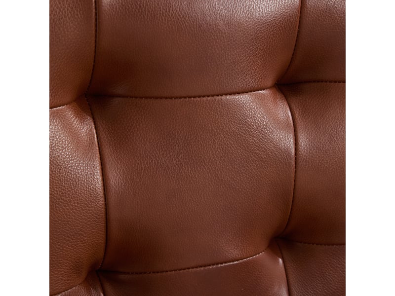 Fauteuil lounge,64x80x83 cm,avec accoudoirs en bois,cuir,brun - Conforama E