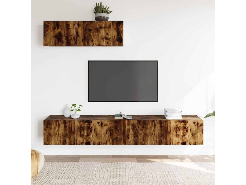  Ensemble de meubles tv - banc tv - meuble de rangement 3 pcs chêne fumé bois d'ingénierie  - Conforama B