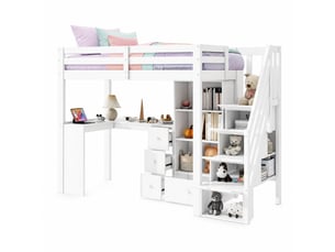 Lit mezzanine 90x200 cm STILVORA coloris blanc