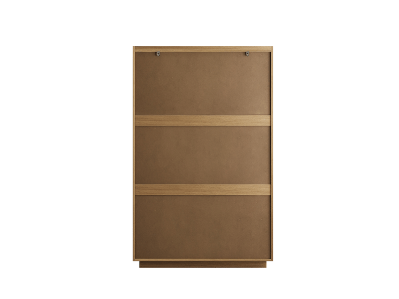  Commode 6 tiroirs 80 x 48 x 127 cm chêne clair, mdf et panneaux de particules, glissières métalliques  - Conforama E