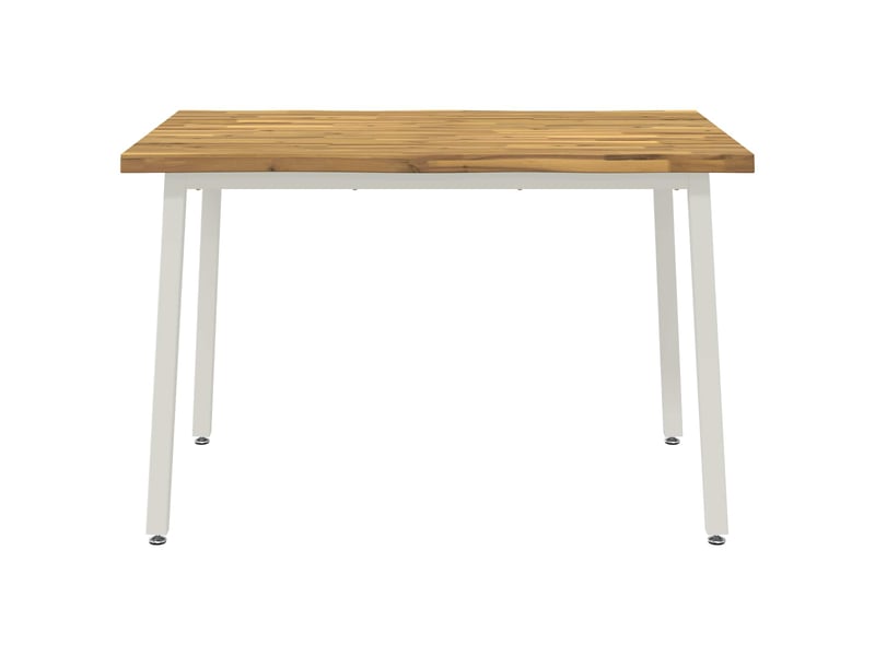  Table à manger moderne 90x55x75 cm bois d'acacia massif blanc rectangulaire shl74638  - Conforama D