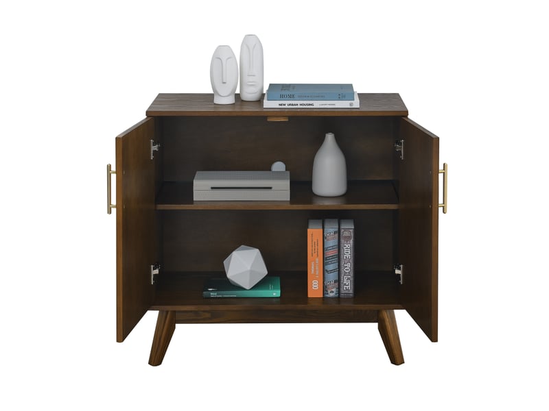  Buffet bas,80,01x40,01x80,01 cm,2 portes,mdf,coloris noyer  - Conforama A