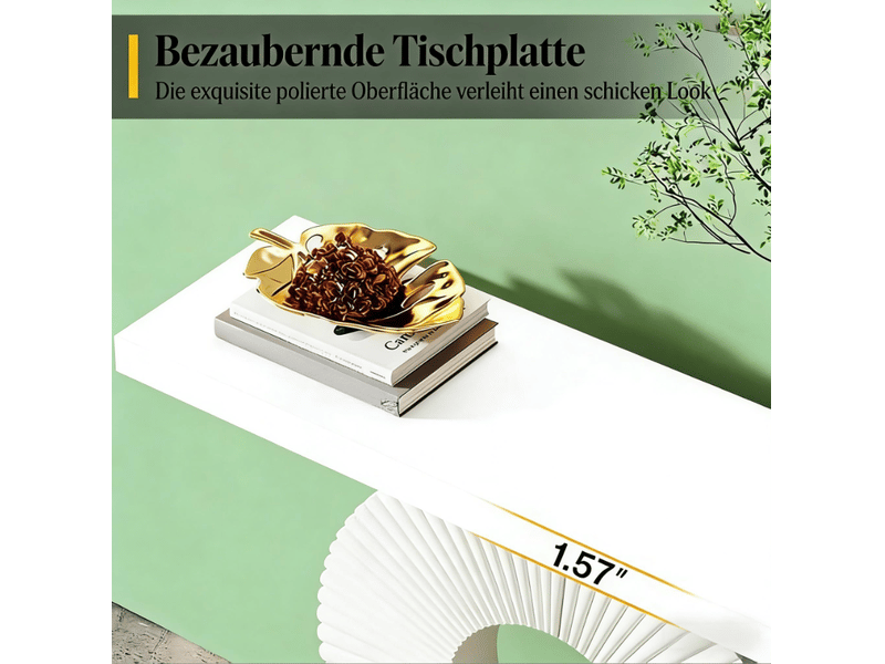  Table console 100x30x79 cm cadre géométrique mdf métal blanc  - Conforama C