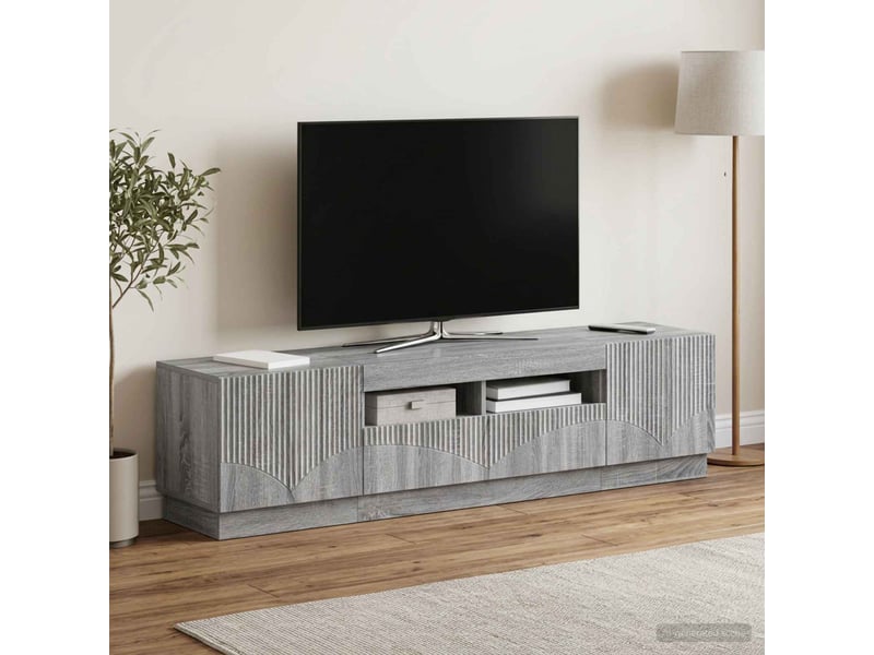  Meuble tv - banc tv - meuble de rangement led hoorn 3 pcs sonoma gris bois d'ingénierie  - Conforama B