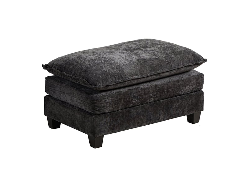 Pouf cloud modulable noir en chenille, coussin double couche, accessoire canapé moderne - Conforama A