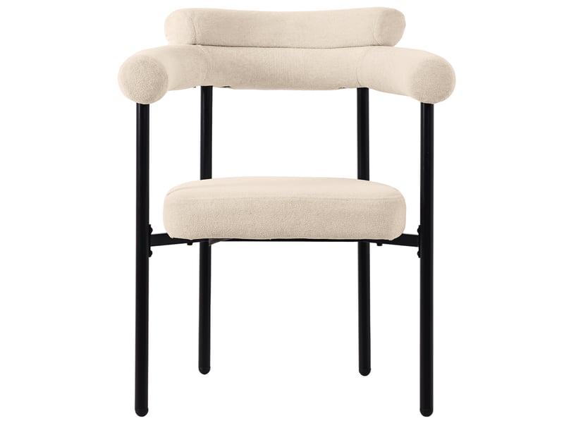  Lot de 4 chaises de salle à manger beige en tissu effet daim  - Conforama A