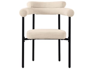 Lot de 4 chaises de salle à manger beige en tissu effet daim