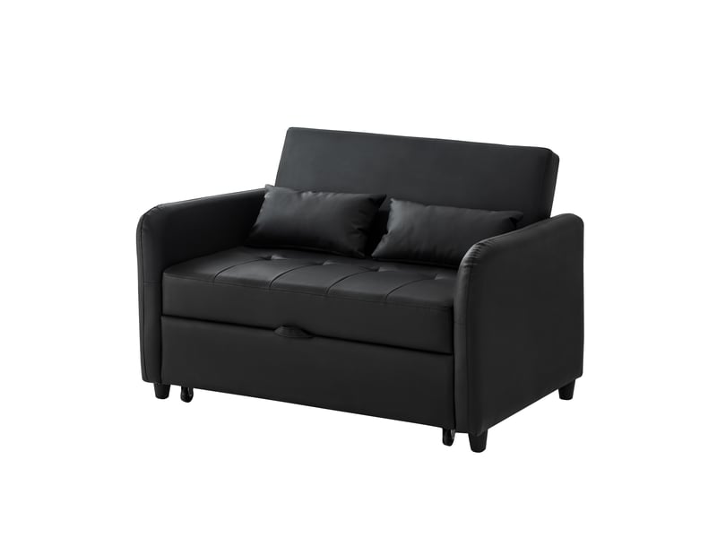  Canapé lit convertible 2 places avec revêtement en pu imperméable, dossier réglable, fonction lit extensible pour salon, 122x83x82cm.  - Conforama W