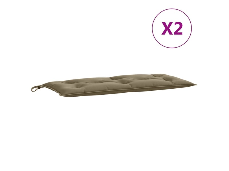  Lot de 2 coussins de banc de jardin, coussins d'assise taupe mélangé tissu cf58697  - Conforama D
