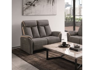 Canapé droit relax électrique <strong>ALTOBUY</strong> <strong>ODEON</strong> 2 places Polyester gris