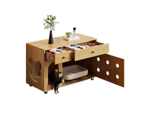 Buffet 1 porte(s) 2 tiroir(s) ELVMI - 100 cm coloris naturel