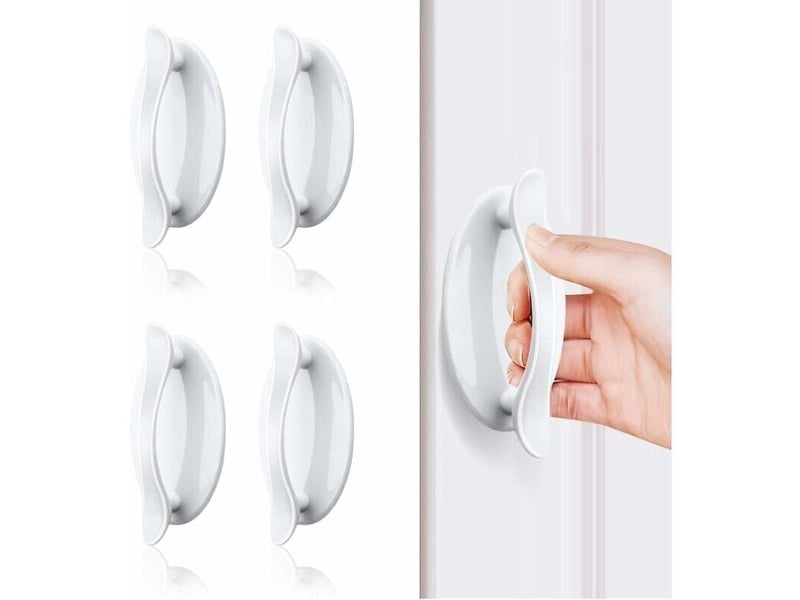  Poignées adhésives blanches pour portes coulissantes, poignées de profil en plastique pour fenêtres, tiroirs et meubles  - Conforama A