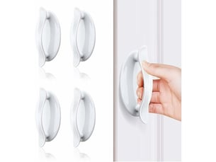 Poignées adhésives blanches pour portes coulissantes, poignées de profil en plastique pour fenêtres, tiroirs et meubles