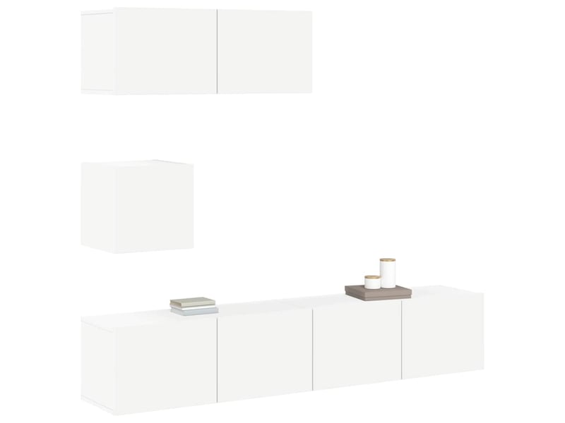  Ensemble de meubles tv 4 pcs blanc bois d'ingénierie shl15978  - Conforama D