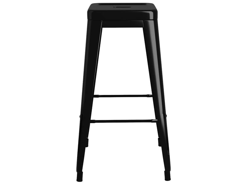  Lot de 2 tabouret de bar empilables noir métal  - Conforama D