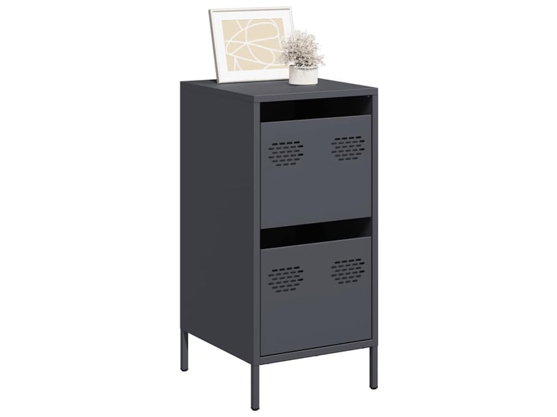  Buffet - bahut - meuble de rangement anthracite 35x39x73,5 cm acier laminé à froid  - Conforama B