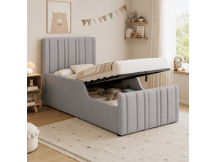 Lit coffre 90x200 cm <strong></strong>  <strong></strong> coloris gris