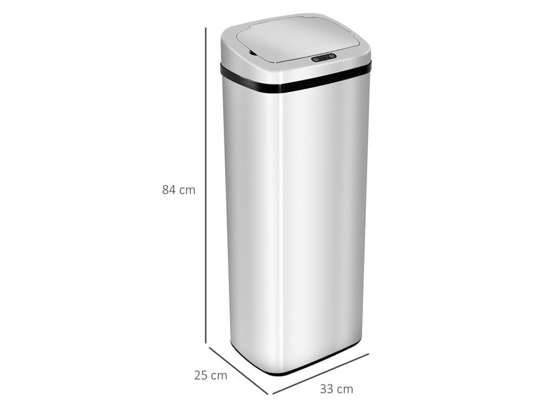Poubelle automatique 67 l 79,5 × 37 × 28 cm inox argent - Conforama C