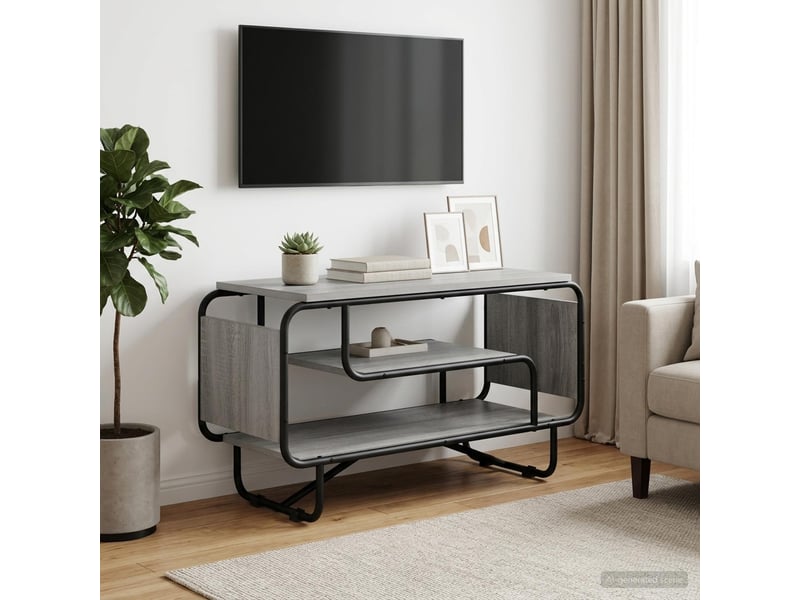  Meuble tv moderne, banc tv 80x36x45 cm sonoma gris bois d'ingénierie  - Conforama B
