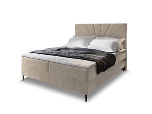Lit avec rangement 180x200 cm <strong>MASSENO</strong> <strong></strong> coloris beige