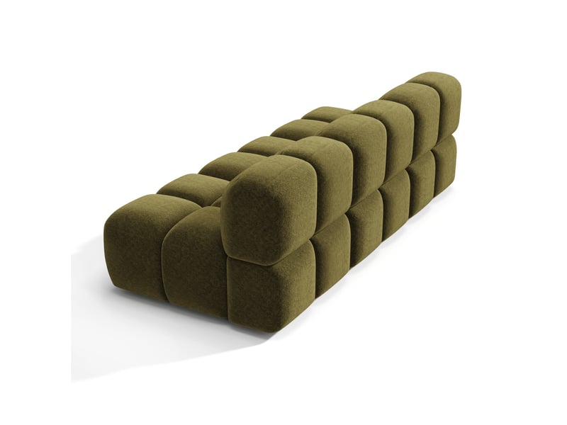  Canapé modulable 4 places en velours texturé moss MOSS - Conforama E