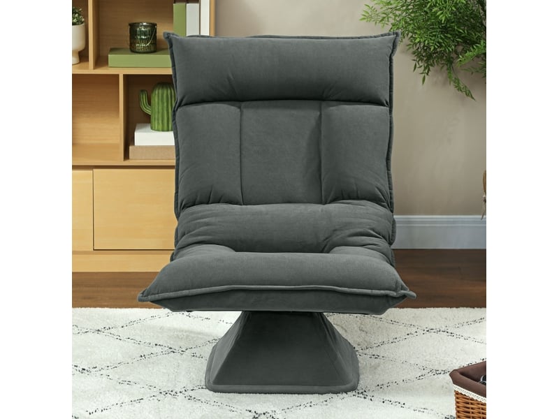 Fauteuil de sol pivotant 360° inclinable à 5 positions en polyester gris foncé - Conforama D