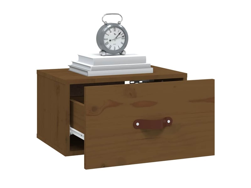  Lot de 2 table de chevet murales, table d'appoint marron miel 40x29,5x22 cm  - Conforama D