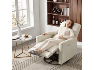 Fauteuil relax électrique  <strong>CHITA</strong> Tissu beige