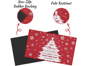 Tapis de noël - 40 x 60 cm - décoration de noël - paillasson de porte - pour chambre à coucher, couloir, salon, sol, cuisine, salle de bain (h)