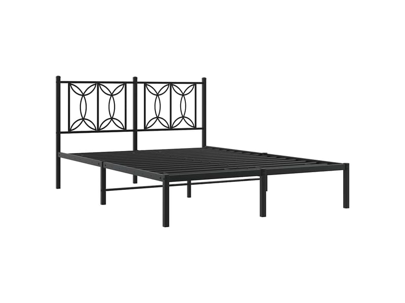  Lit double- lit adulte -  cadre de lit métal sans matelas avec tête de lit noir 135x190cm  - Conforama B
