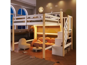 Lit mezzanine 140x200 cm <strong>MODENUIT </strong>  <strong></strong> coloris bicolore