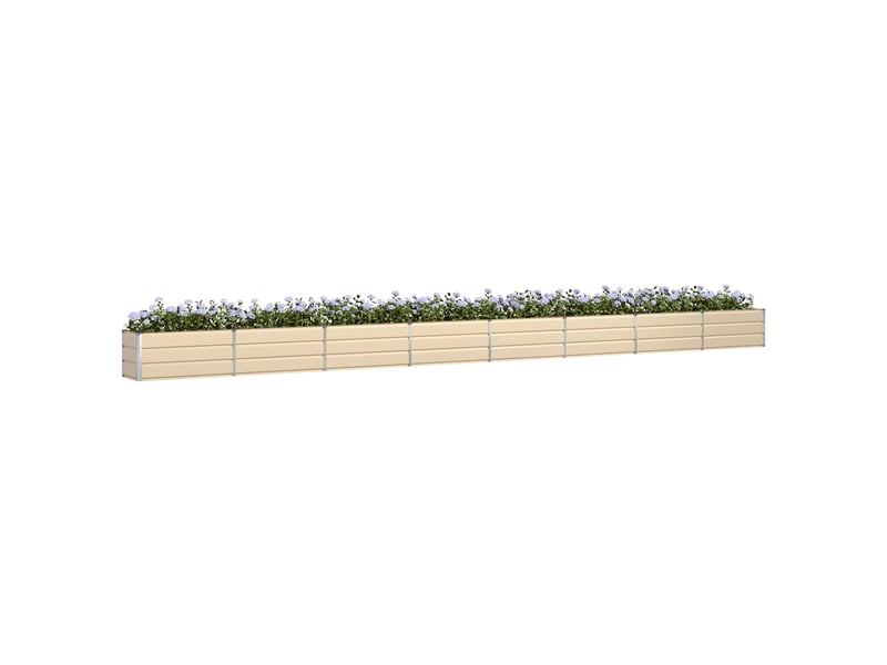 Jardinière - bac à fleurs ivoire 770 x 50 x 45 cm acier galvanisé - Conforama C