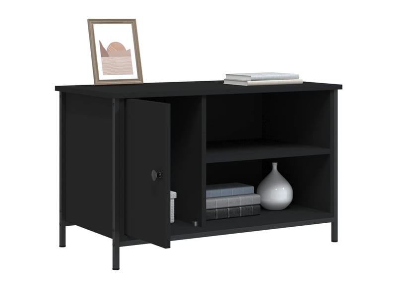  Meuble tv - banc tv - meuble de rangement noir 80x40x50 cm bois d'ingénierie  - Conforama D
