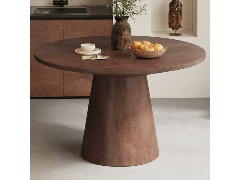Tommy - 130 - table à manger ronde en bois de manguier d130 cm TOMMY-130-BOI - Conforama C