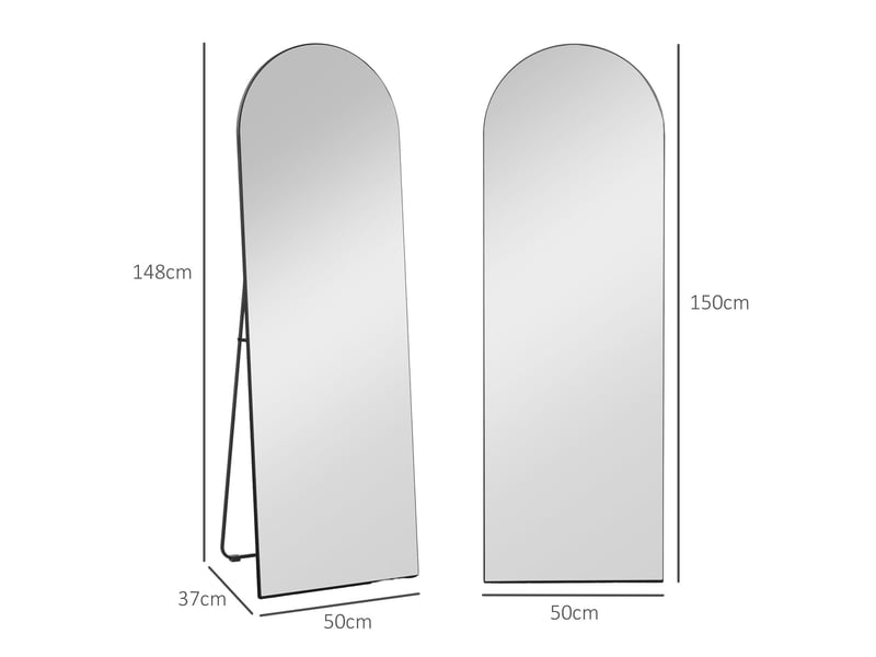  Miroir sur pied 50x150 cm arqué noir  - Conforama E