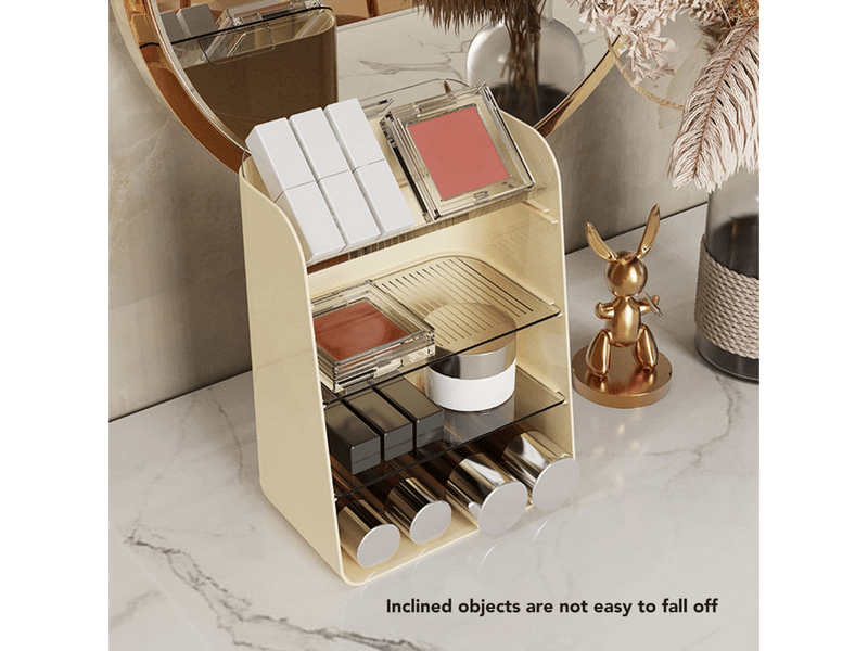 Étagère cosmétique multicouche, grande capacité, cloison amovible, organisateur de comptoir stable pour chambre, salle de bain, bureau,  - Conforama E