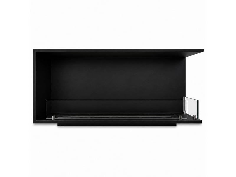  Urano 120 - cheminée d'angle droite encastrable au bioéthanol 120x50x30 cm avec brûleur en acier de 3 litres  - Conforama E