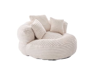 Fauteuil fixe <strong></strong> Velours côtelé beige
