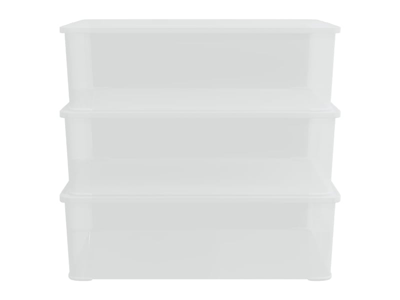  Boîtes de rangement en plastique 3 pcs 25 l empilables  - Conforama C