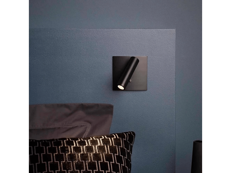  Spot led 3w encastré, directionnel, pour lampe de chevet, avec bouton marche, arrêt et éclairage focalisé réglable, noir  - Conforama E