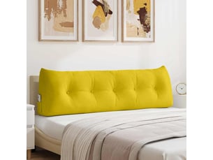 Coussin de dos, coussin de dossier jaune 160 x 24 x 50 cm velours cf54754