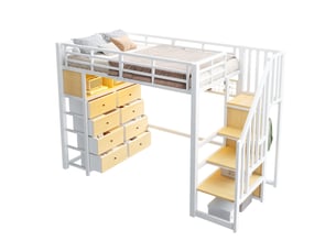 Lit mezzanine 90x200 cm VIVRYN coloris blanc