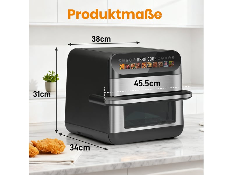  Friteuse à air 10 l double chambre avec contrôle indépendant noir  - Conforama E