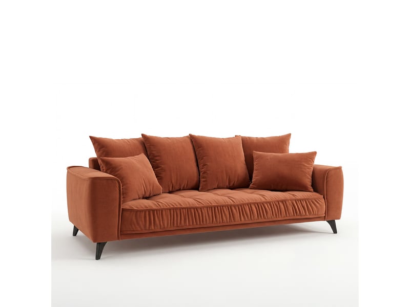 Canapé droit altamo en velours terracota - 3 places 3CA51.PI.3D.21 - Conforama D