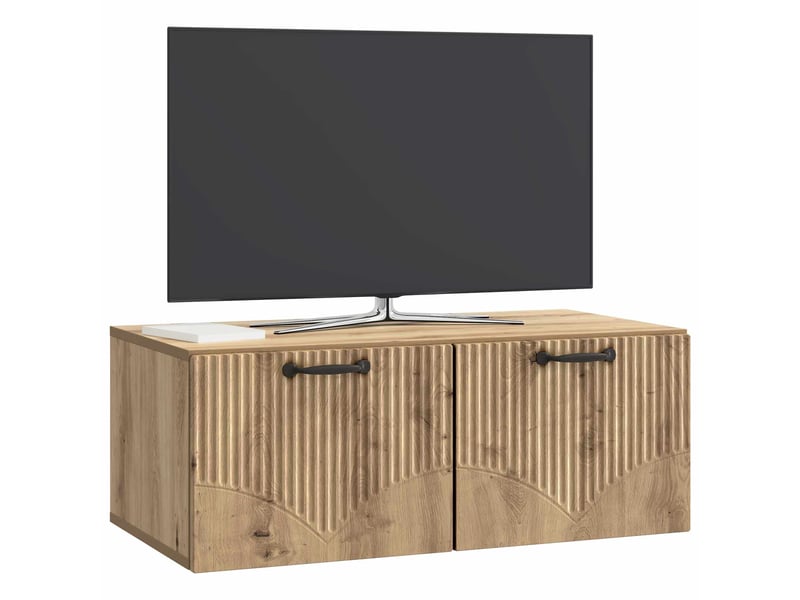  Meuble tv - banc tv - meuble de rangement mural 78,5 x 41 x 30 cm chêne artisanal  - Conforama C